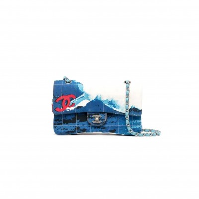 CHANEL SURF LINE SHOULDER BAG IN BLUE (25*15*6cm) 